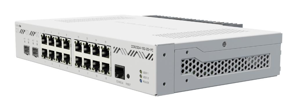 -Mikrotik CCR2004-16G-2S+PC - Sessiz 16× Gigabit + 2× 10G SFP+ Firewall Router
