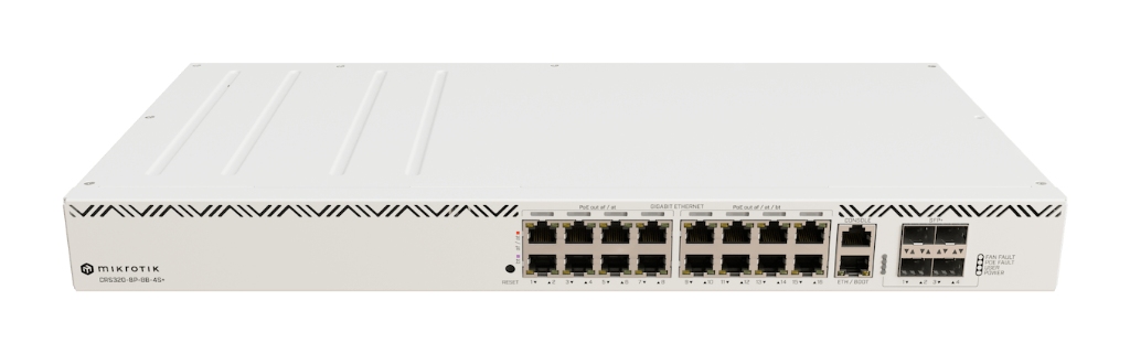 -Mikrotik CRS320-8P-8B-4S+RM 802.3bt PoE++ Switch, 8x af/at + 8x bt, 4x 10G SFP+