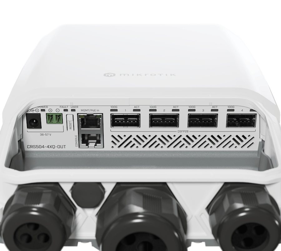 Mikrotik CRS504-4XQ-OUT Mikrotik CRS504-4XQ-OUT 100 G switch, 4× 100G QSFP28, IP66 Dış Ortam ürün görseli 4 - wifidepo