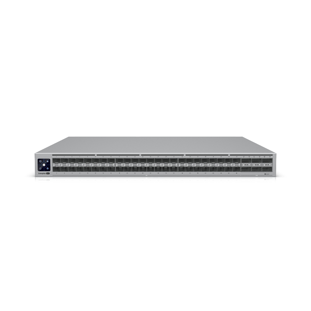 ECS-Aggregation-UBNT UniFi Enterprise Campus Aggregation Switch (ECS-Aggregation) – 48 Port 25G SFP28, 6 Port 100G QSFP28 ve MC-LAG Destekli 1.8 Tbps Layer 3 Aggregation Switch