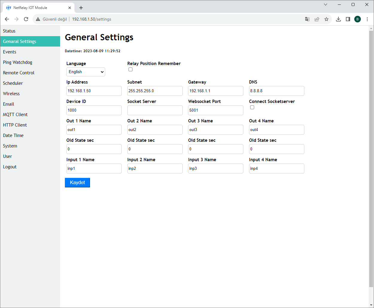 NetRelay NR001 NetRelay IoT Development Board 4 Röle (PoE-Ethernet-WiFi Lan Relay) Geliştirme Kartı ürün görseli 19 - wifidepo